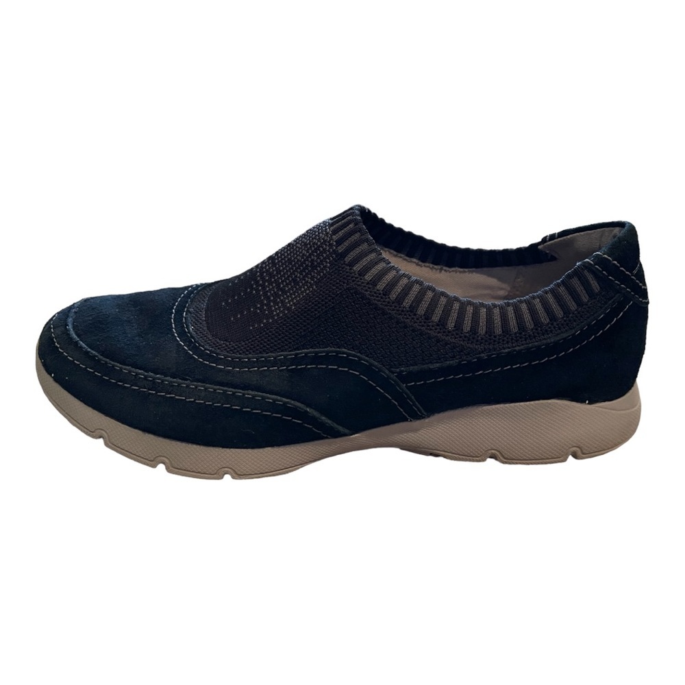 Dansko Women’s Alice Slip On Sneakers Black Leather Suede Elastic Shoes - 7 - Picture 6 of 9
